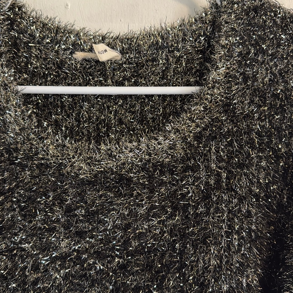 Anthropologie MOTH sparkly cropped crew neck sweater